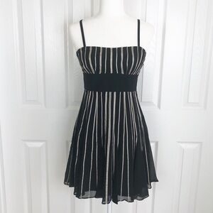 NWT Guess Silk Metallic Striped A-line Mini Dress